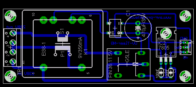 Netzteil Eagle Layout