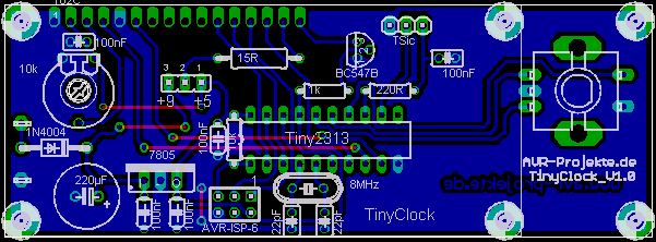 Tiny2313 Uhr Layout